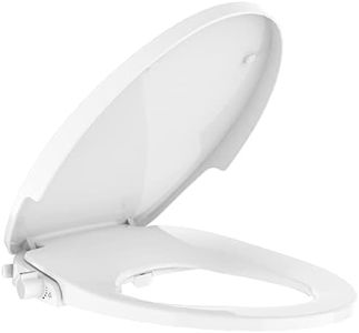GarveeTech Elongated Bidet Toilet Seat,Non-Electric Bidet with Self Cleaning Dual Nozzles,White Bidet Attachment for Toilet,Toilet Seat Elongated with Quiet-Close Bidet Sprayer, Toilet Water Spray