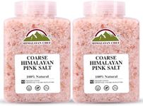 Himalayan Chef Pink Salt Coarse, 5 lbs. Mineral Dense for Health & Ideal For Refill Grinders - 2 PACK
