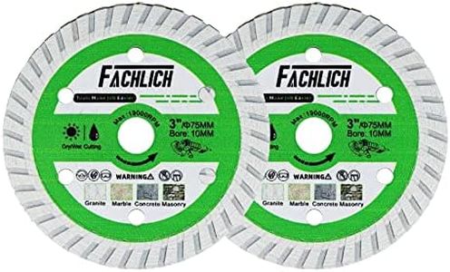 FACHLICH Diamond Blade 3" 2pcs 75mm for Concrete and Granite 3/8"(10mm) Arbor