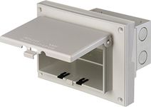 Arlington DBHR141W Textured UV Rated Plastic 1-Gang Recessed Non-Metallic Low Profile Box 7.186 Inch x 4.934 Inch x 5.16 Inch 22 Cubic-Inch In-Box