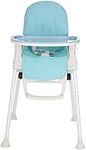 MorNon Baby High Chair 3 in 1 Portable Highchair Dining Table Chair Height-Adjustable Chair Foldable Baby Chair with Tray Wheels, Blue