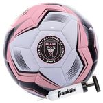 Franklin Sports MLS Miami FC Soccer Ball - Official Size 5 Soccer Ball - Soft Abrasion Resistant Cover - Official Size and Weight Soccer Ball - Air Pump Included