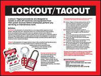 Safety Posters: Lockout/Tagout procedures Laminated Poster, 22" x 17"