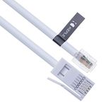 Keple BT Phone Line Plug to RJ11 Crossover Telephone Cable Extension | Lead Cord for Modem FAX SKY box Virgin Hub | British UK BT Socket 4 Wire | White – 2m