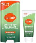 Lume Whole Body Deodorant - Invisible Cream Tube Mini and Solid Stick - 72 Hour Odor Control - Aluminum Free, Baking Soda Free, Skin Safe - 0.5 Oz Mini Tube + 2.6 Oz Solid Stick (Fresh Alpine)