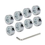 Yeebyee 1/2" Bore Shaft Collar with Zinc Plated Solid Steel Style Set Screw Shaft Collars for Machinery and Industrial Use, 8pcs/Pack (Silver-1/2")