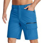 KEFITEVD Men's Quick Dry Safari Shorts Breathable Outdoor Hiking Climbing Short Pants,Color Blue,32