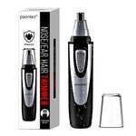 Ear and Nose Hair Trimmer Clipper, 2024 Professional Painless Eyebrow & Facial Hair Trimmer for Men Women, Battery-Operated Trimmer with IPX7 Waterproof, Dual Edge Blades for Easy Cleansing