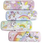 TERA 13 Pencil Box for Kids (4 pcs) Unicorn Pencil Box for Girls | Pencil Case |Cartoon Theme Pencil Box for School Stationary Items | Gifts Set for Boys | Return Gifts for Kids