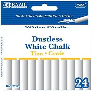 BAZIC Products White Chalk, Standard Size Blackboard Chalkboard Chalks, Great Game Activity for Kids, Art Teacher Office School Home (24/Pack), 24-Packs