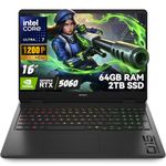 HP OMEN 16 Gaming Laptop, 16" 2K 144Hz Display, Intel Core Ultra 7 255H, NPU 13 Tops AI PC, RTX 5060 8GB GDDR7, 64GB DDR5, 2TB SSD, Wi-Fi 6E, Windows 11 Home, 4-Zone RGB, EPEAT Gold
