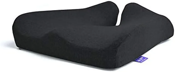 Cushion Lab Patented Pressure Relief Seat Cushion for Long Sitting Hours on Office & Home Chair - Extra-Dense Memory Foam for Soft Support. Car Pad for Hip, Tailbone, Coccyx, Sciatica - Black