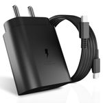 Original 25W C-Type Adapter with Cable Set Charger for Samsung M53|S20 Fe|A73 5G|A53 5G|A33 5G (Black) [GFD130