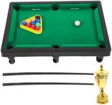 SUPVOX Miniature Pool Table Game for Kids Portable Desktop Billiards Set with Toy Trophy Interactive Small Tabletop Game for Family and Parent-Child Fun