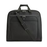 Amazon Basics Premium XL Garment and Suit Bag with Adjustable Shoulder Strap, Two Tie-Down Straps and Metal Eyehole for Hanger, 109 x 51 x 8 cm, Black, Solid