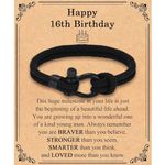 TEVOP 16th Birthday Gifts for Boys, Birthday Bracelet Gifts for 16 Year Old Boys, Unusual 16th Birthday Gifts for Son Grandson Nephew Brother