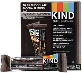 KIND Bars, Dark Chocolate Mocha Almond, Healthy Snacks, Gluten Free, Low Sugar, 5g Protein, 12 Count