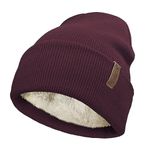 TOSKATOK Ladies Men's Unisex Classic Cuffed Soft Warm Winter Knitted Beanie Hat with Soft Thermal Teddy Fleece Liner-1