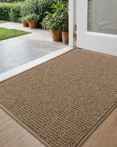 DEXI Front Door Mat Indoor Rugs for Entryway, Trap Dirt Non Slip Low Profile Absorbent Washable Doormat Entry Rug for Inside Home Entrance, 60 x 90 cm, Beige