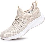 SDolphin Running Shoes Women Sneakers - Comfortable Memory Foam Lightweight Walking Tennis Workout Athletic Shoes, New Beige, 8