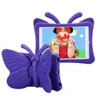 iPad Mini Case, iPad Mini 2 Case, iPad Mini 4 Case for Kids, Adorable Butterfly Wings Doubles as Kickstand Carrying Tablet Protective Case Cover for iPad mini 1/2/3/4 - Purple