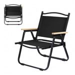 STAR WORK Alloy Steel Portable Foldable Chair Outdoor Furniture Compact Chair Aluminum With Armrests For Travel Camping,Fishing Picnic,Ultralight Low Beach Concert Camping Folding Chair(Black,Medium)