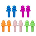 Scheibe Ear Plugs Soft Silica Gel Noise Reduction for Sleeping/Meditation/Swimming Adult/Child/Reusable for Travel - 5 Pairs - Random Color