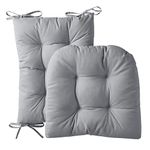 Marina Decoration Rocking Chair Cushion Premium Comfortable Thick Tufted High-Backed Lounger Pads Nonslip Back Seat 2 Piece Set of Upper and Lower with Ties, Silver Color