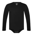 Landofgenie Mens Shapewear Long Sleeve Pajamas Pomer Basic Onesie for Mens Body Suit Black