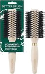 EcoTools Volumizing Round Hairbrush, Achieve Full Blow Out, Heat Resistant For Easy Blow Drying, Vegan Bristles Tame Frizz & Smooth Hair, Made With Renewable Bamboo, Cruelty-Free, 1 Count