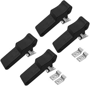 Biaungdo 4 Pcs Flexible Rubber Draw Latch, Black Soft Over Center Thermoplastic Elastomer Boat Latch Rubber Latch with Stainless Steel Keeper & Bracket for Cooler/Boat Compartment/Cargo Box