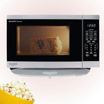 Sharp 2.2 Cu Ft 1200W Stainless Steel XL Countertop Microwave with Sensor Cook & Inverter Technology, Carousel Turntable, Auto Defrost, Child Lock, Large Capacity Family Sized Microwave for Everyday