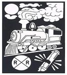 Velvet Color-In Poster with Markers - Train - 6 x 9 inches