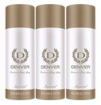 DENVER Hamilton Imperial Deo (Pack of 3) - 165ML Each | Long Lasting Deodorant Body Spray for Men