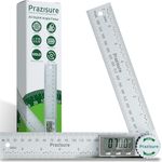 Prazisure Digital Angle Finder, 200mm Aluminium Protractor - Professional Angle Measuring Tool for Woodworking, Construction and DIY (Includes 2 Batteries)