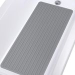 Non Slip Bathtub Mat,Rubber Baby Bath Tub Shower Mat with Strong Suction Cups (Grey)