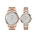 TIMEX Joy of Love Pair Stainless Steel Silver Dial 42 x 35 mm Analog Watch for Men - TW00PR294