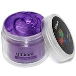 Hair Color Wax Purple, Ultikare Temporary Hair Dye Wax, Instant Hair Dye Cream Mud Washable Natural Hairstyle Color Pomade,Styling Hair Clays for Men Women for Party, Cosplay & Halloween (purple)