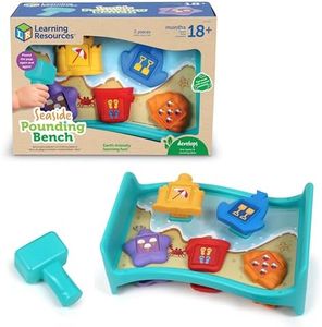 Learning Resources Seaside Pounding Bench, Birthday Gift, Whack a Mole Game, Montessori Toys, Eco Friendly Toys, Ages 18 Months+, 2 Pieces