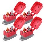 Ampper DC 12V - 24V Automatic Reset Circuit Breaker with Cover Stud Bolt for Automotive and More (10A, 4Pcs)