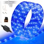 WYZworks 20' feet Blue LED Rope Lights - Flexible 2 Wire Accent Holiday Christmas Party Decoration Lighting | ETL & UL Certified