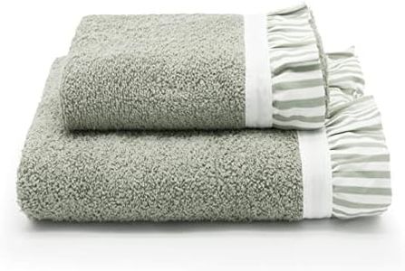 CREOLE Guinea Asciugamani da Bagno, Cotone, Verde, 1+1, 2 unit�à