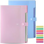 Mr. Pen Expanding File Folder, 2 Pack, A4/Letter Size, Polypropylene Material, 12.75 x 9.8 in, 5 Expandable Pockets, Colorful Tabs