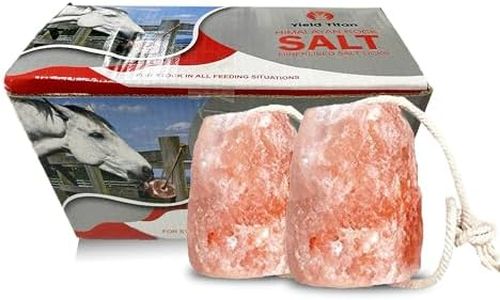 Yield Titan Himalayan Lick Animal Salt Block on Rope (Pack of 2) (3.5 lbs Each) 100% Natural and Organic for Horses/Deer/Livestock- Free of Harmeful Chemicals