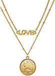 American Coin Treasures Irish Coin Necklace Double Strand Love Chain– Genuine Three Pence Coin | Goldtone Saturn Style Chain and Lobster Claw Clasp | Certificate of Authenticity