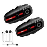 XGP Motorcycle Bluetooth Headset V5.2 with Music Sharing, 2-Way Motorcycle Helmet Bluetooth with IP67 Waterproof, Helmet Communication Intercom Systems with Hi-Fi Speakers for ATV/Snowmobile, 2 Pack