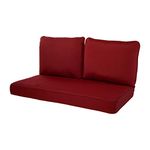 Quality Outdoor Living All Weather Deep Seating Patio Loveseat Seat and Back Cushion Set, 46-Inch by 26-Inch, Red