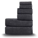 Arus Classic Luxury 100% Turkish Cotton Hotel Spa Towel Set, Dark Gray, Bath Towels, Hand Towels and Washcloth