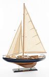 SAILINGSTORY Wooden Sailboat Model Decor Boat Model Ship Sailboat Decor Yacht Model Concordia Antique Finish Navy