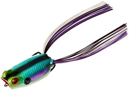 Booyah Poppin' Pad Crasher Topwater Bass Fishing Hollow Body Frog Lure with Weedless Hooks, Aqua Frog, One Size